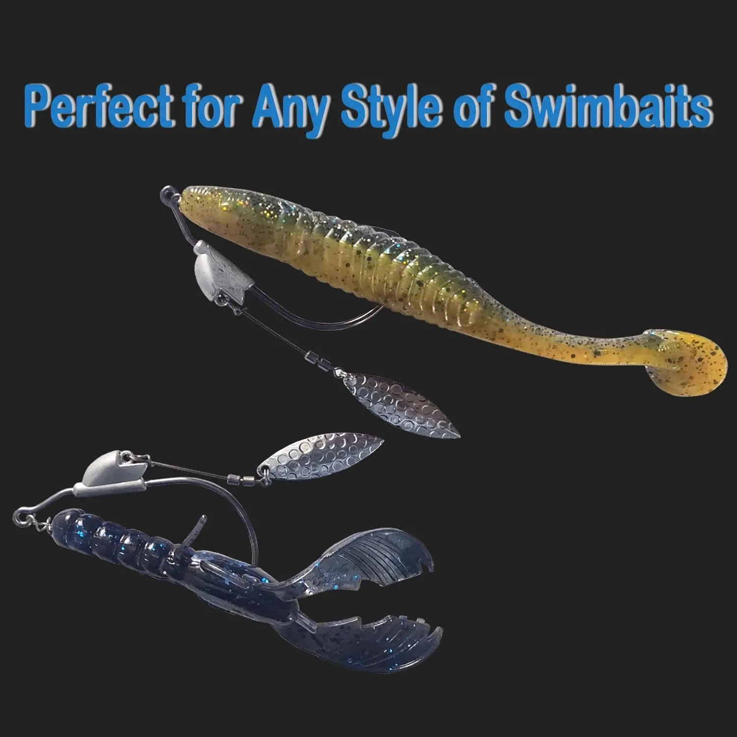 Eupheng-anzuelos Swimbait para pesca de lubina, anzuelos sin Weedless, con cierre giratorio, paquete de 5, 3/0, 4/0, 5/0 - imagen 5