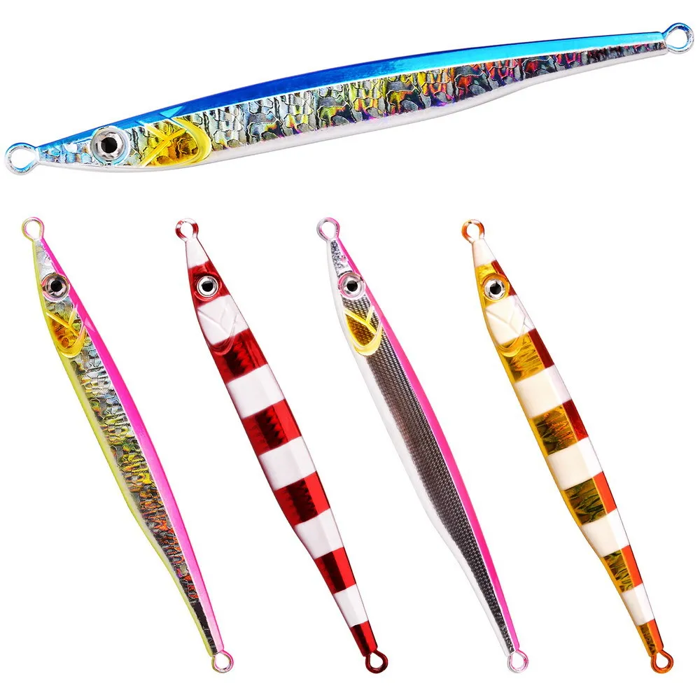 60g 80g 100g 120g 180g pesca en barco de aguas profundas deslizador de sardina señuelo de Jigging plantilla de Metal fundido largo señuelo de pesca plantillas de pesca de mar - imagen 2