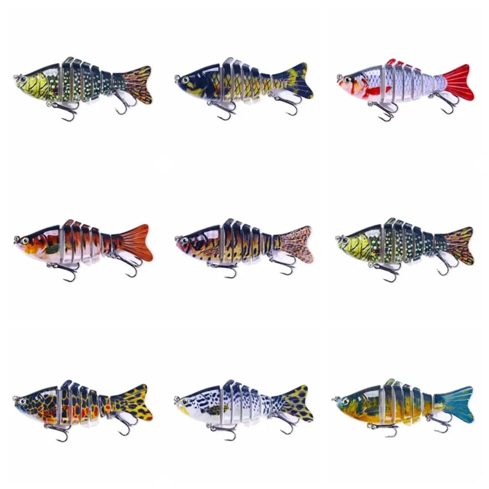 Señuelos de pesca flexibles, 10cm, 15g, multiarticulados, 7 segmentos, ojos de pez 3D, Crankbait biónico Artificial, aparejos de lubina - imagen 2