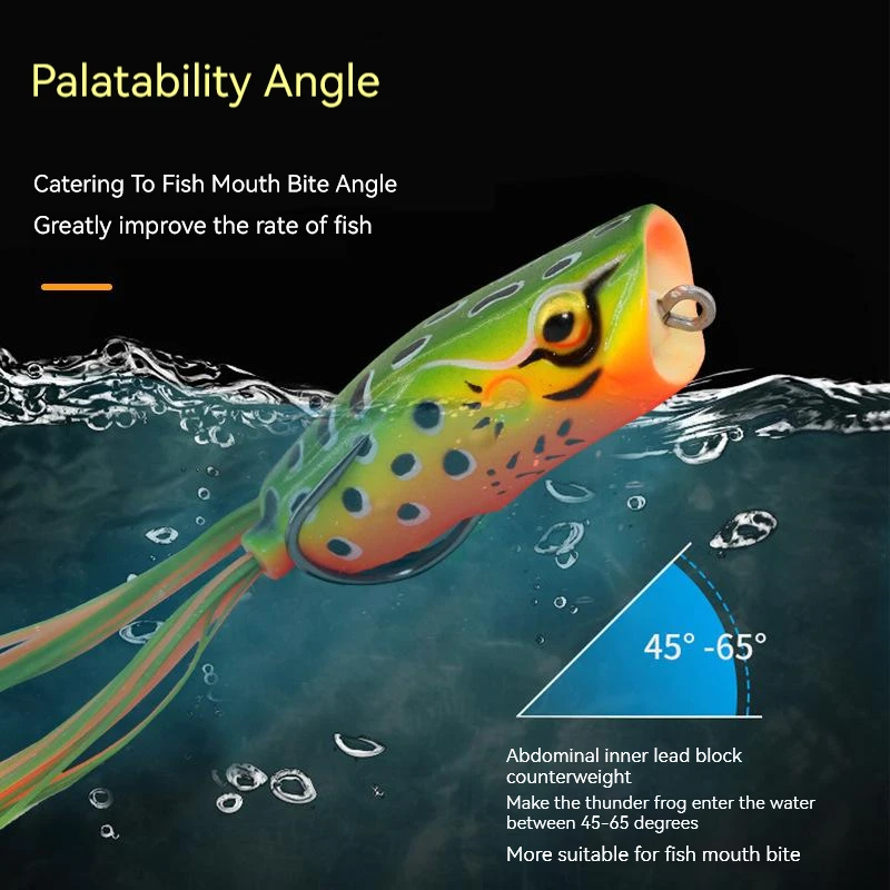 Señuelo de pesca PRO BEROS, rana de boca grande, 16g, modificación de ranas, señuelo Artificial, cebo de agua superior, Tractor Popper, captura de cabeza de serpiente, lubina - imagen 4