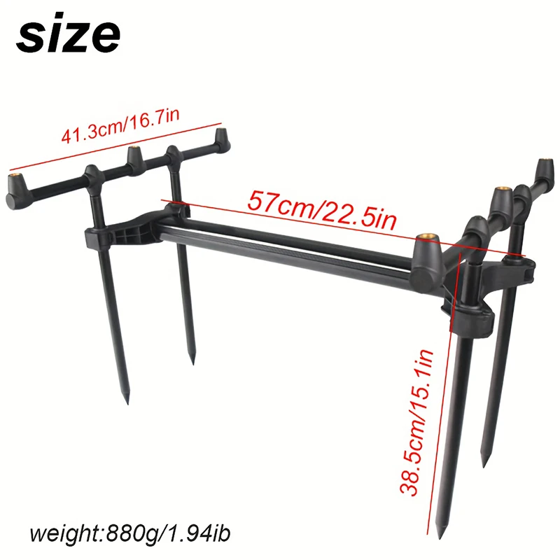 SFUN-Juego de cápsulas de caña de pescar de carpa retráctil ajustable, para 3 cañas de pescar, soporte plegable para caña de pescar con funda de transporte - imagen 2