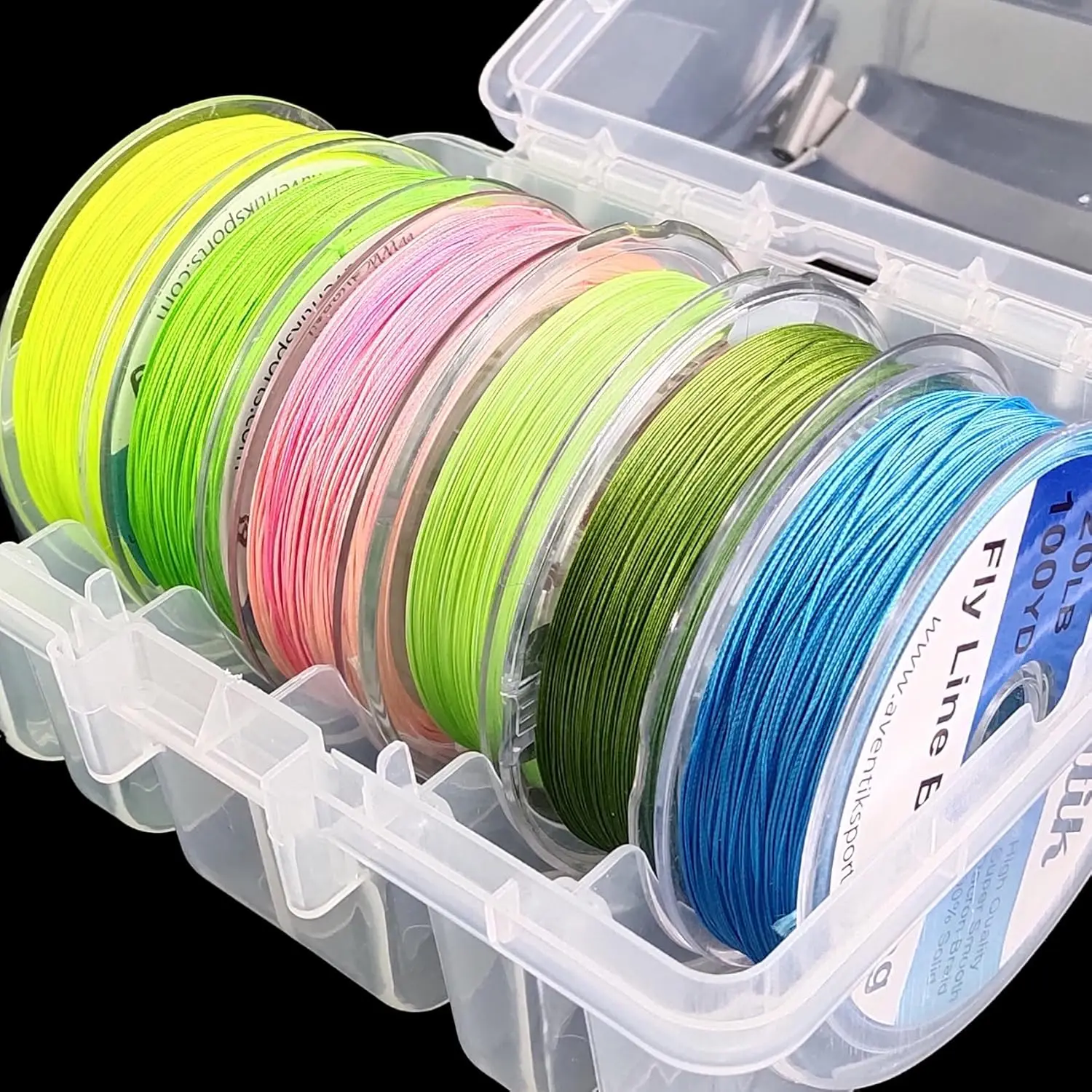 Caja organizadora de sedal de pesca resistente al agua, estuche de almacenamiento de aparejos con capacidad de 6 carretes, soporte de carrete para accesorios de pesca pescadora - imagen 4