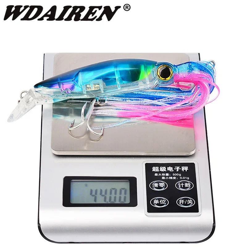 Señuelos de arrastre de atún Marlin, 6 uds., 23cm, 44g, con bolsa de malla, faldas de pesca con cabeza de resina, juego grande, juego de cebo de pesca con curricán - imagen 3