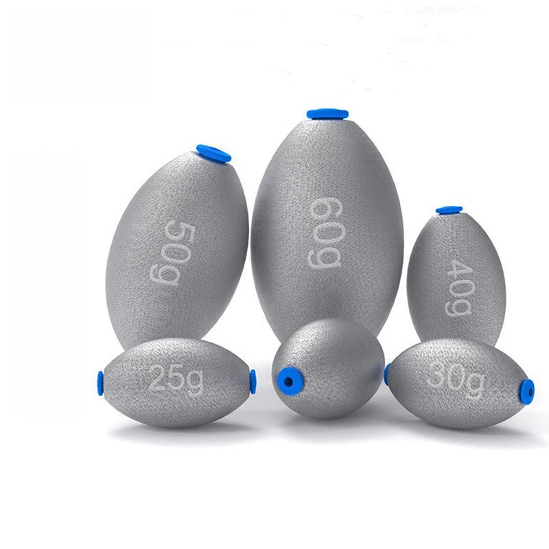 Plomo de pesca con forma de oliva, 1 Uds., con tapón de plástico, señuelo hueco, pesas de plomo, 1g-40g, plomos antideslizantes para pesca