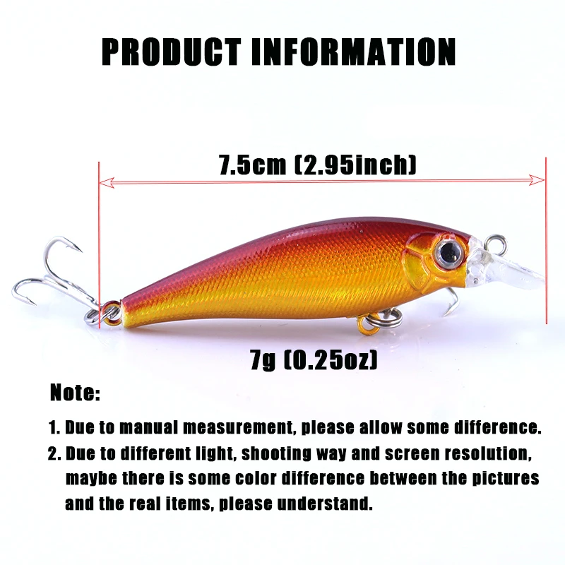 Señuelo de pesca de 7g y 7,5 cm con cuentas integradas, anzuelos triples, cebos duros artificiales, señuelo biónico realista para pesca en mar y río - imagen 3