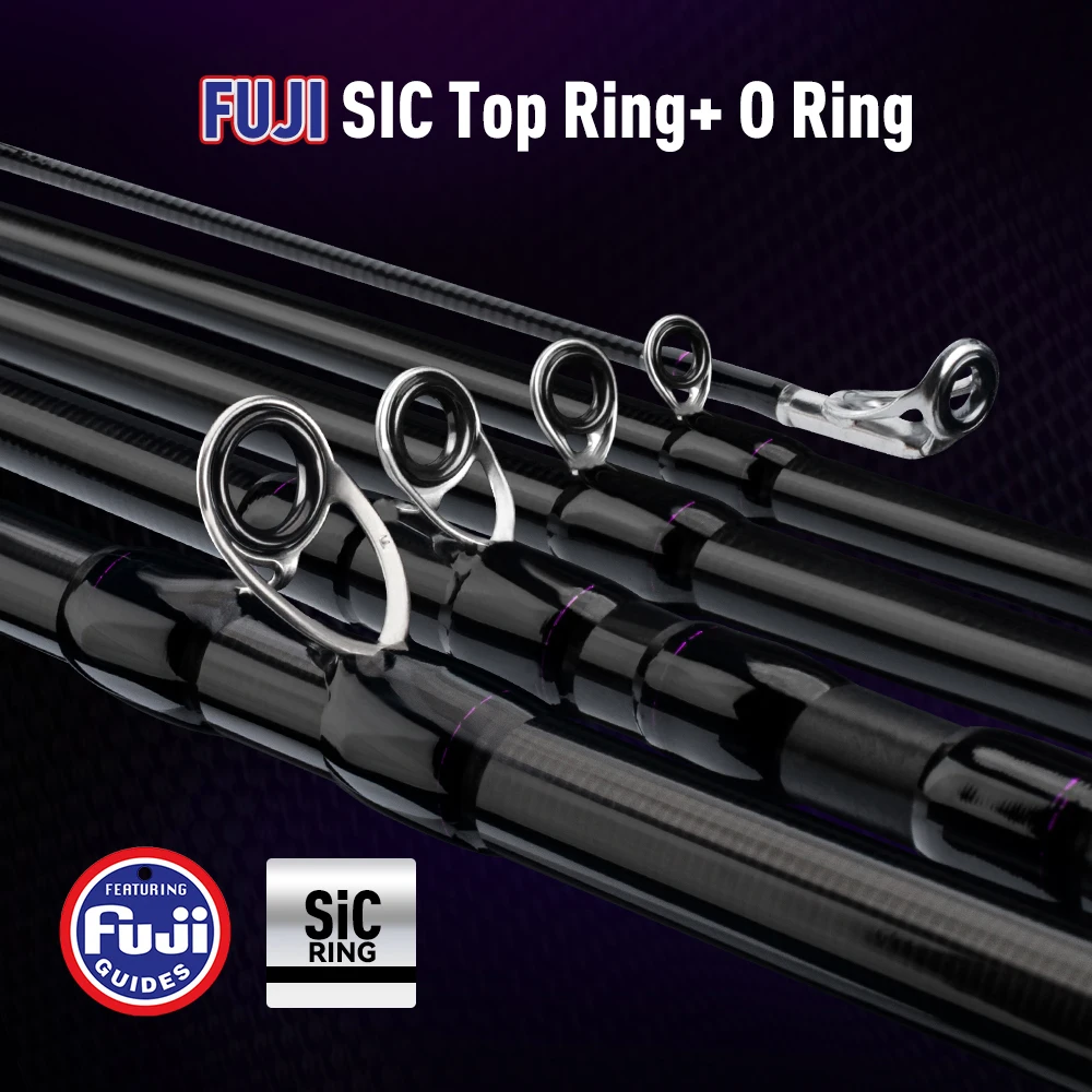 Caña de pescar Kingdom Worm Blade 1,95 m 1,98 m 2,01 m 2,04 m L/ML/M/MH anillo guía Fuji Toray 33T + 40T caña de pescar de lubina de tela de carbono - imagen 5