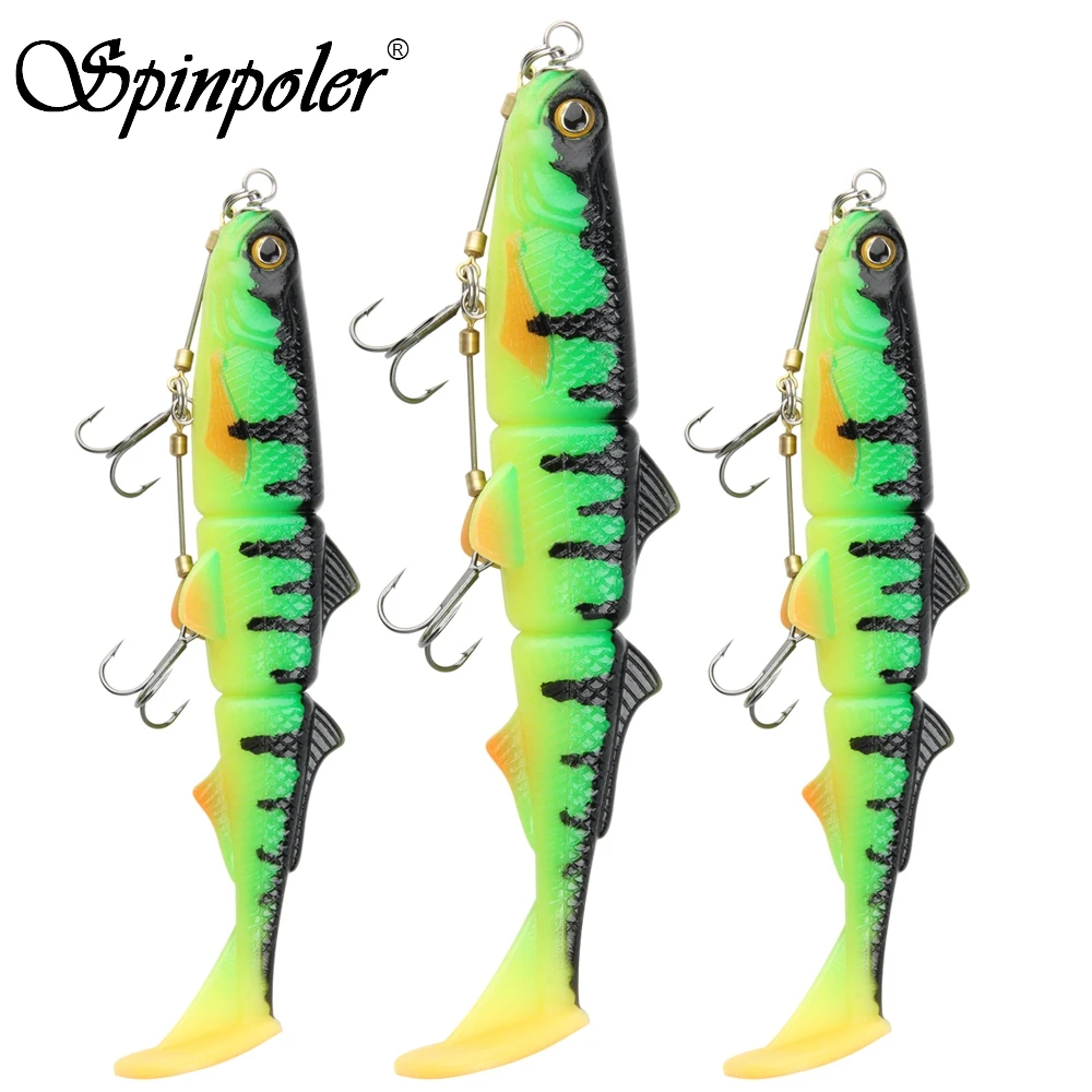 Spinpoler-anzuelo de pesca con señuelo suave 3D Swimbait, cola en T para Zander Pike Big Game Fish - imagen 4
