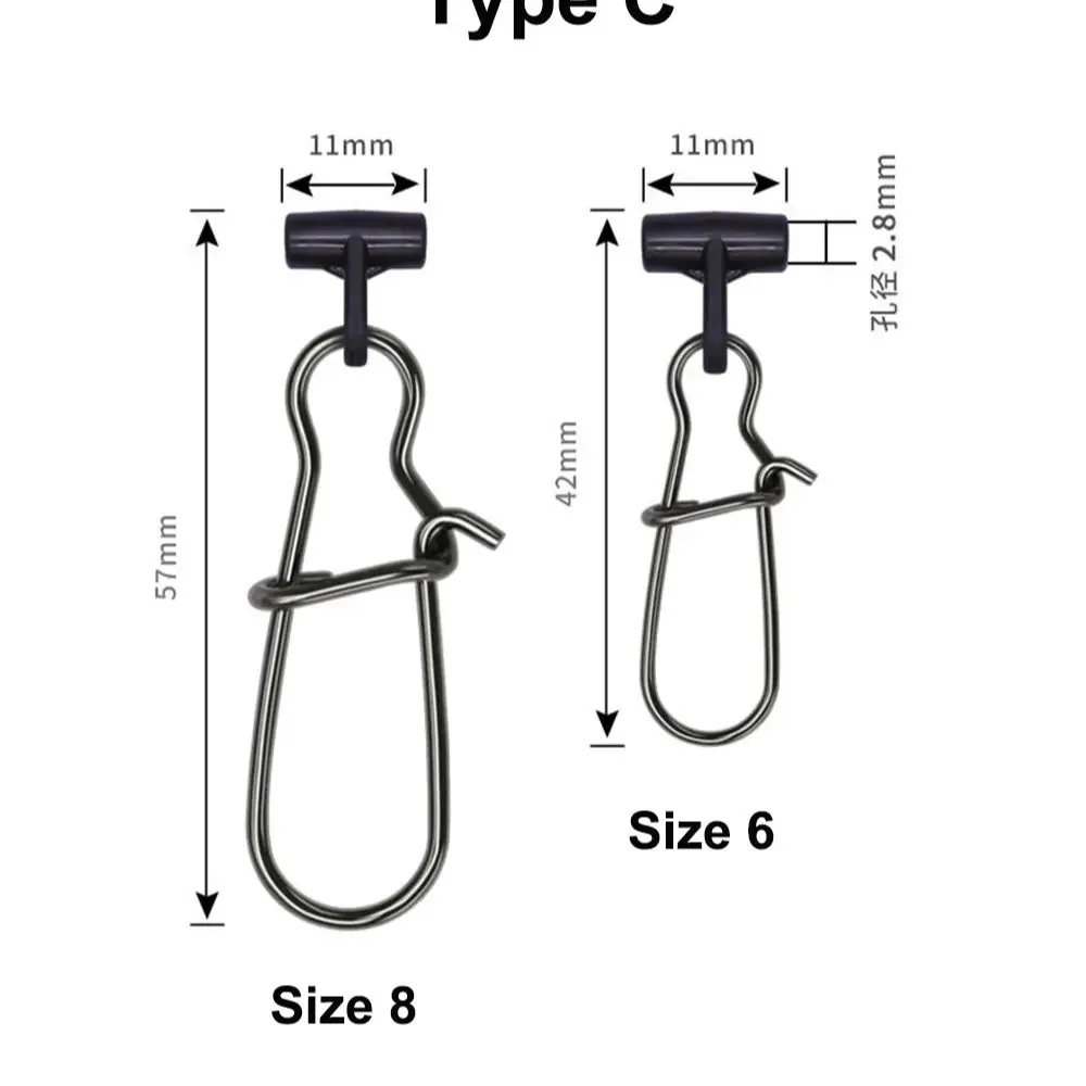 200 Uds. De plástico de acero inoxidable, fuerte pasador de tracción, Clip, conector a presión, rodamiento giratorio, señuelo, herramientas de Pesca, accesorios para aparejos de Pesca - imagen 5