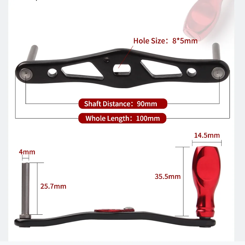 Kawa-mango de carrete de pesca con mango de Metal, perillas de aleación, traje de carrete de pesca de fundición D/S para accesorio de aparejos de promoción, 1 ud. - imagen 3