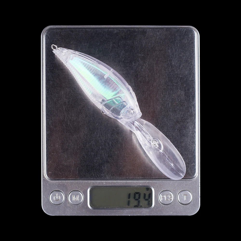 Hanlin-Cebo flotante Crankbait de 12cm, 19,5G, de plástico duro sin pintar, para buceo en aguas profundas, en blanco, aparejos de lubina, 10/20 piezas - imagen 3