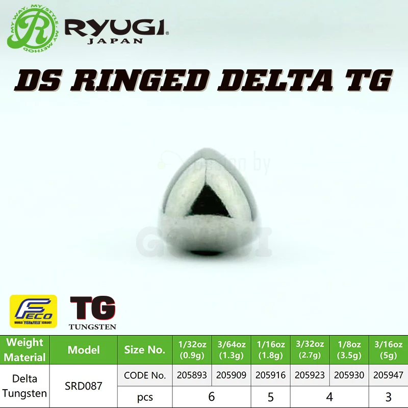 RYUGI-señuelo fino de tungsteno, plomada giratoria de 1/32-3/16oz, peso de pesca, aparejo Jika, accesorios de pesca - imagen 5