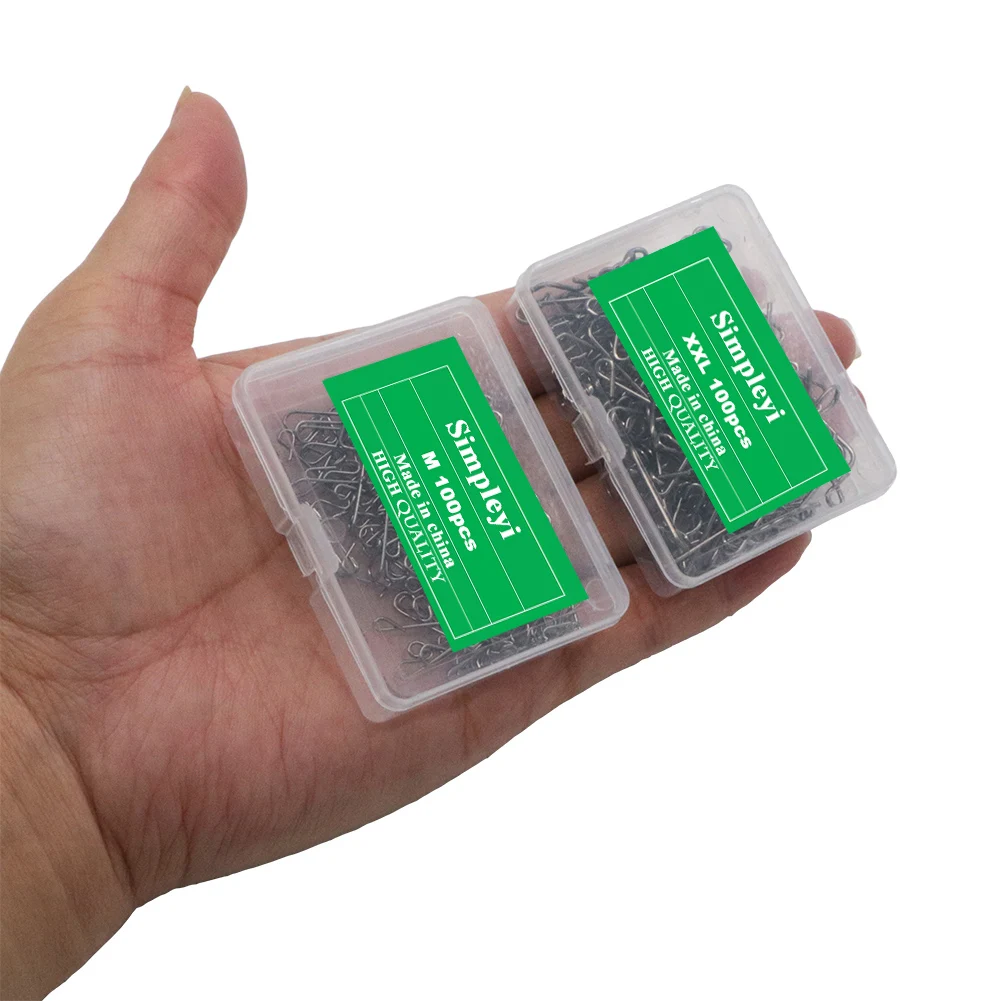 Anzuelos de pesca de acero inoxidable, cierre de gancho giratorio, anillos sólidos, broches de seguridad, conector, herramienta de pescado, SS, S, L, XL, XXL, 50-100 unids/caja - imagen 5