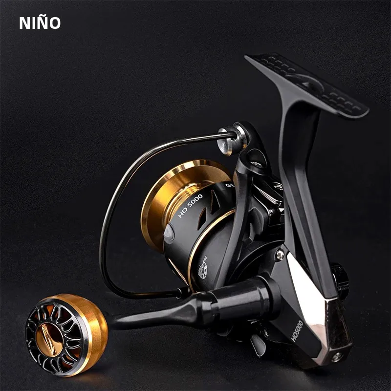 Nuevo Carrete giratorio 1000 ~ 7000 5,5:1 relación de engranaje, arrastre máximo de 22LB, carrete de pesca giratorio compuesto PA66 para agua dulce y salada - imagen 2