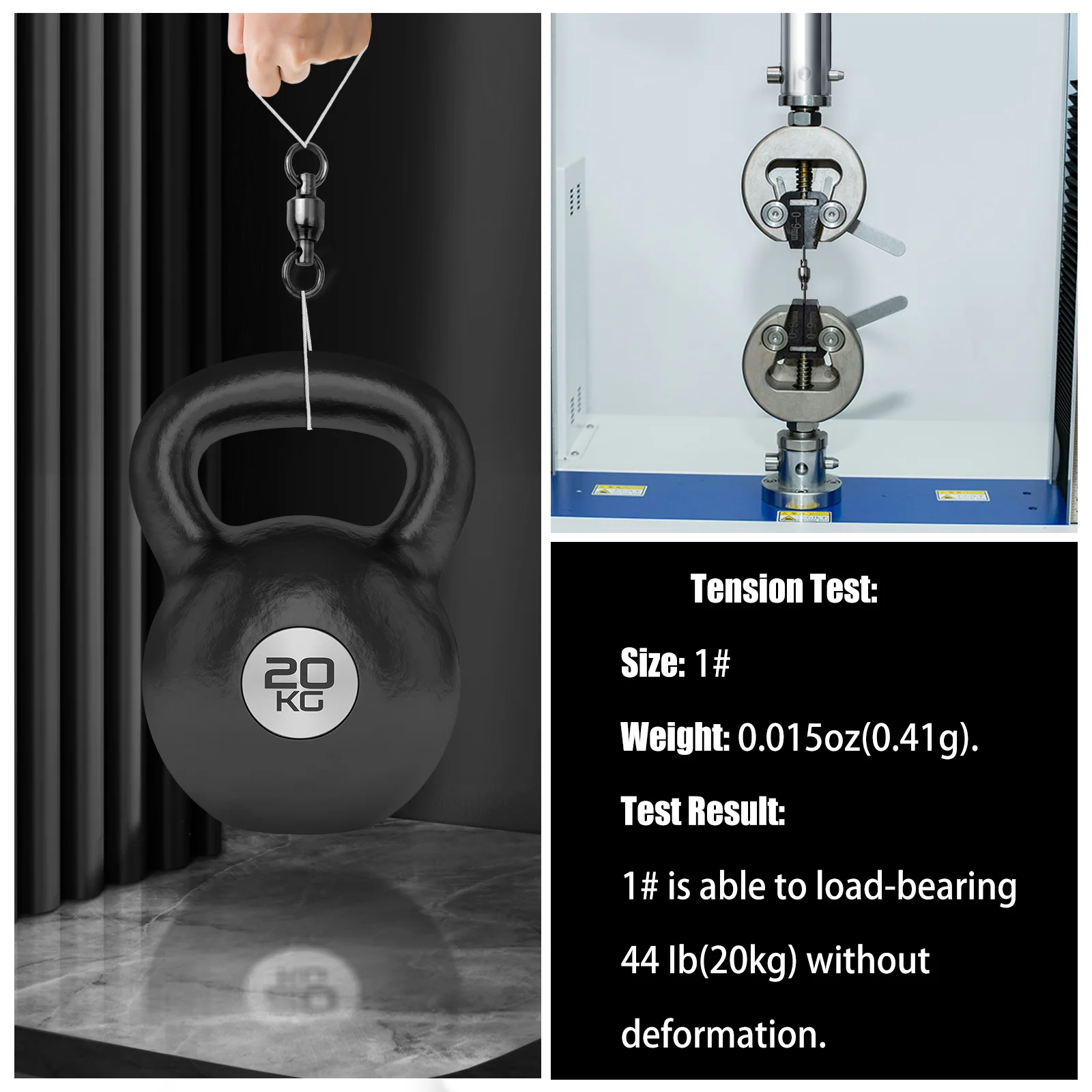 Rodamiento de bolas de pesca giratorio, 20 ~ 100 Uds. Con anillos dobles sólidos, accesorios de cobre y acero inoxidable resistentes, aparejos de conector - imagen 4