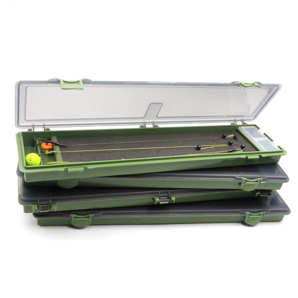 Caja de aparejos de pesca de carpa, tablero de aparejo de pelo rígido con alfileres, caja de aparejo de pesca de carpa, contenedor de rejilla separado multifunción, 4 piezas - imagen 4