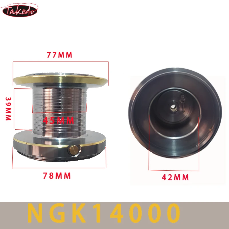 TAKEDO 1 Uds NGK8000 -14000S taza de alambre de repuesto carretes de pesca giratorios carrete de alambre de alimentación de Surf taza carrete de Metal carrete de pesca de carpa bobina - imagen 5