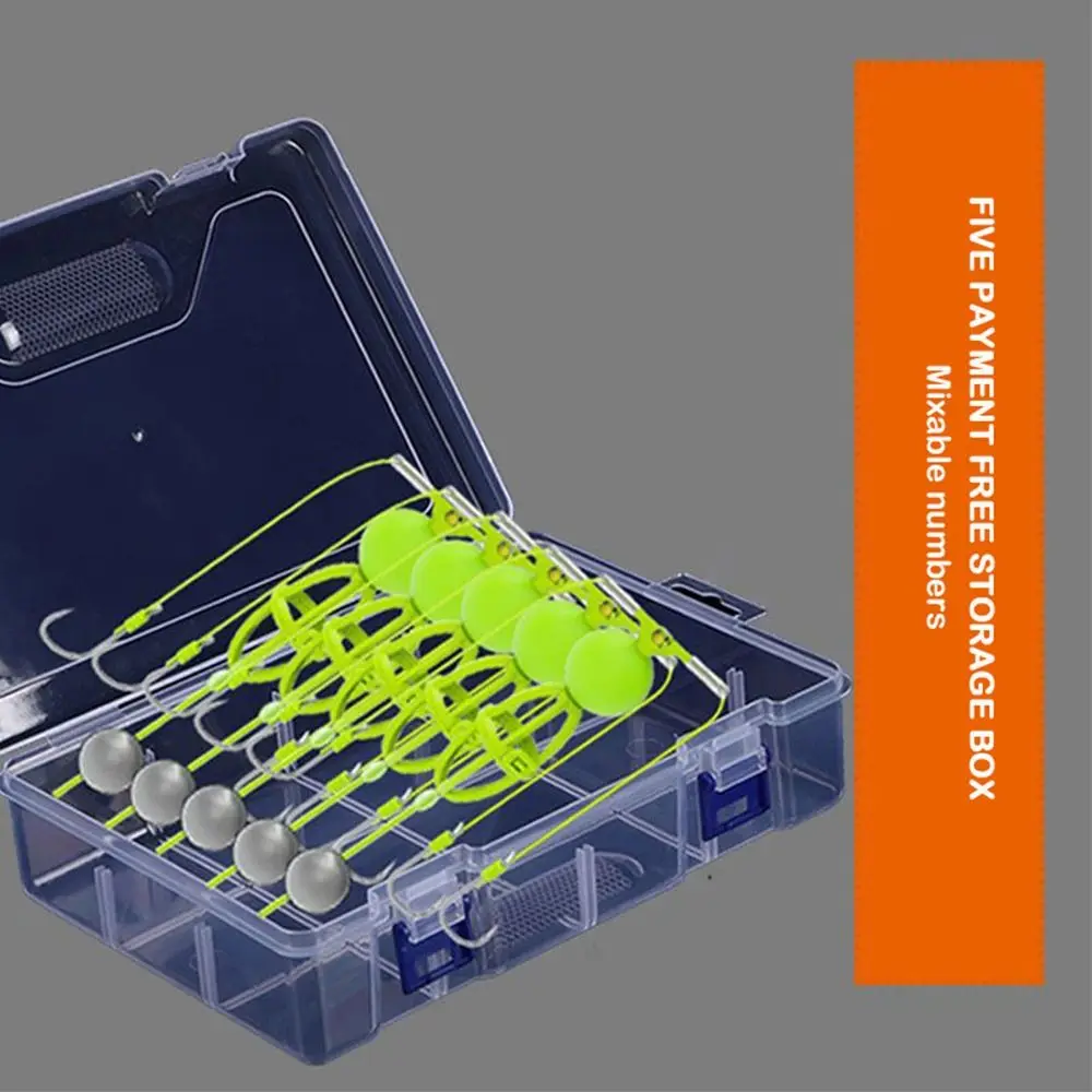 Gancho de cuerda, jaula para cebo de pesca, juego de pesca, línea de acero al carbono, alimentador de grupo, flotador antienrollado, jaula para cebo de pesca de primavera, mar - imagen 3