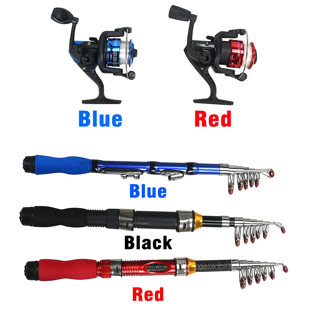 MNFT 1 Juego de caña de pescar de fibra de carbono superdura para barco, señuelo con mosca de hielo, caña de pescar con carrete de pesca de alta calidad, juego de aparejos de pesca de 1,5 m de longitud - imagen 3