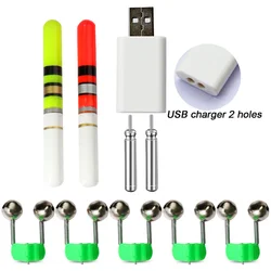 5-10 Uds. Alarmas de mordedura de Pesca, campanas de caña, Clip de punta, equipo a presión, doble anillo, resorte, accesorio de Pesca, cargador, indicadores de luz de peces