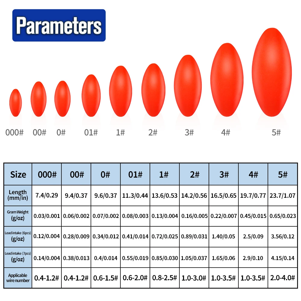 Juego de 100 Uds. De cuentas de pesca de 7,4mm-23,7mm para accesorios de pesca al aire libre, ahorro de espacio, reutilizable para tapón de señuelo de pesca - imagen 3