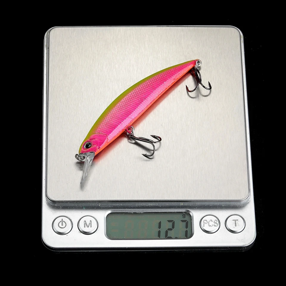 WALK FISH-señuelo de pececillo hundido, 1 piezas, 80mm, 12g, ojos 3D, señuelo de trucha de plástico duro, accesorios Wobbler, aparejos de Pesca - imagen 3