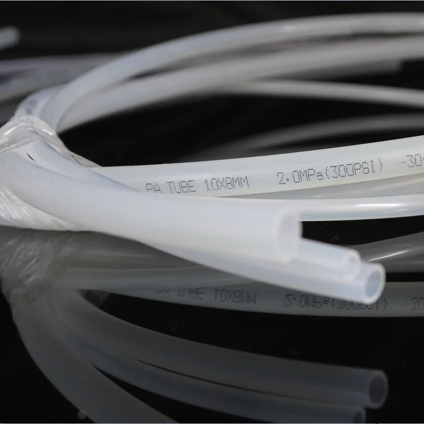 Tubo de nailon PA6 de alta presión, translúcido, negro, 10M, diámetro 2,5 ~ 10mm, compresor de aire neumático, tubo de aceite de poliamida rígido suave - imagen 2