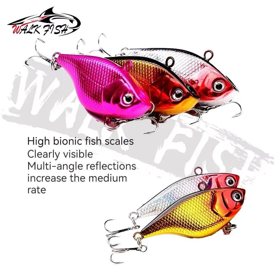 WALK FISH 1 Uds 4cm 4,5g cebo de pesca engranaje Mino VIB señuelo Micro-objeto cebo duro sacudiendo hundimiento boca volteada lubina cola roja - imagen 3