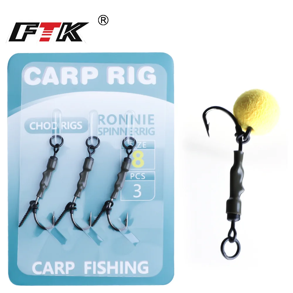 3 uds negro Anti inferior pesca Combo-gancho púa carpa anzuelo con tornillo Boilie pesca de carpa Combo-gancho herramientas de pesca - imagen 2