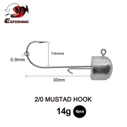Mustad Ned Rig Jig Head para vinilo