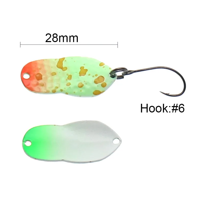Señuelos de cuchara de pesca, 2,5g, 27mm, cuchara colorida para trucha, cebo de latón, cobre, Metal, señuelo de pesca para trucha, perca, Chub - imagen 2