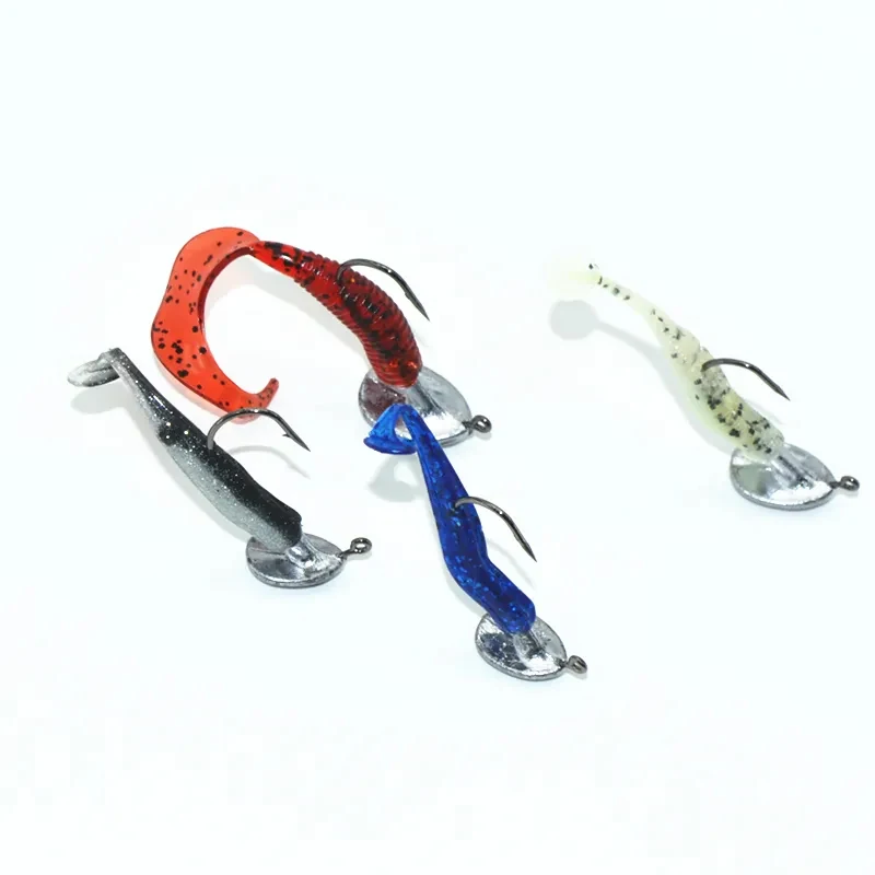 TAKEDO 1 caja FD12 anzuelo de cabeza de Metal 3,5G 5G 7G 10G 14G ranura para sangre Jig vaso anzuelo con señuelo suave accesorios de aparejos de pesca - imagen 5