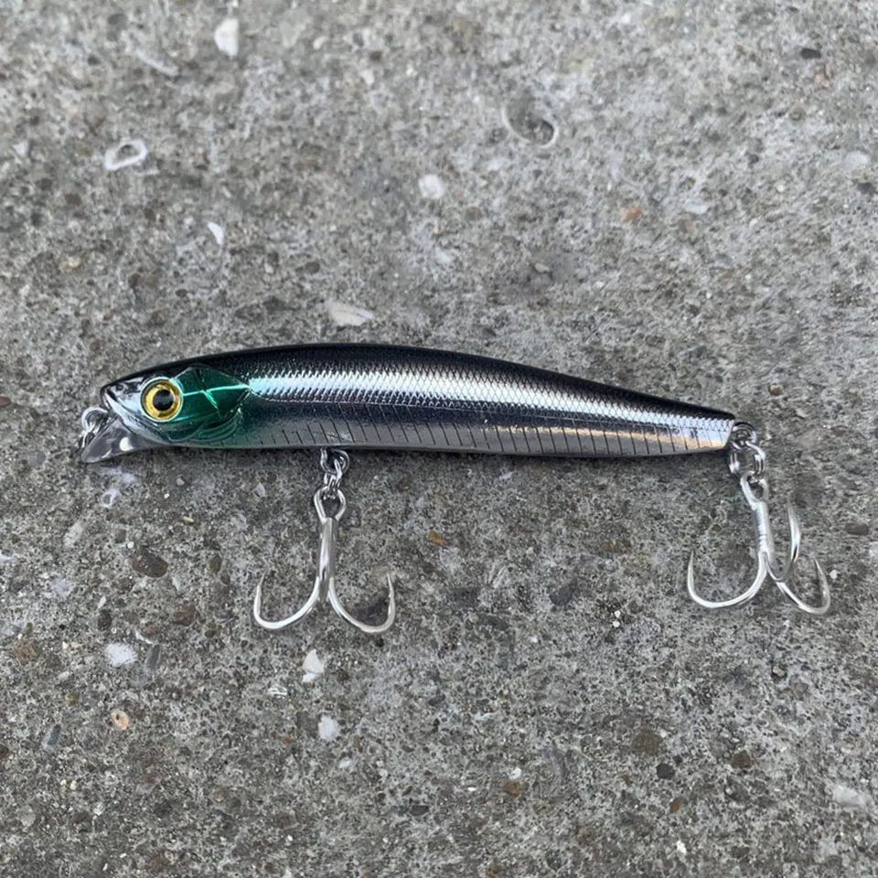 WALK FISH-señuelo de pesca Minnow, Lucio de fundición larga, 2 anzuelos, cebo duro de carrera completa, cebo de manivela Tremor, Wobbler, Jerkbait, Rockfishing - imagen 4