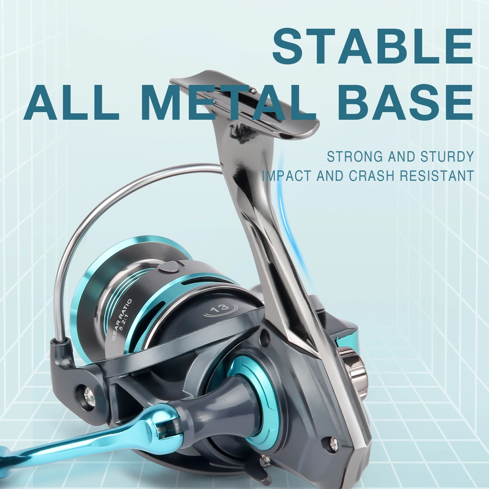 Carrete giratorio de Metal DK III 1000/2000/3000/4000/5000/6000/7000, arrastre máximo de 16KG, relación de engranaje 5,2: 1, para peces de agua salada lubina - imagen 3