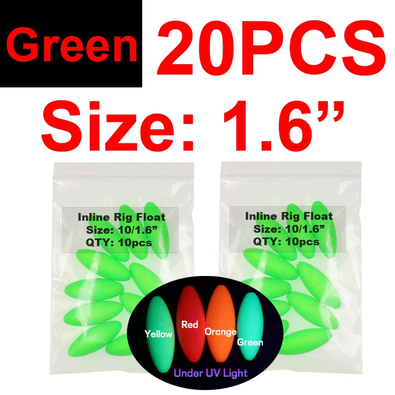 20pcs 1.6in green