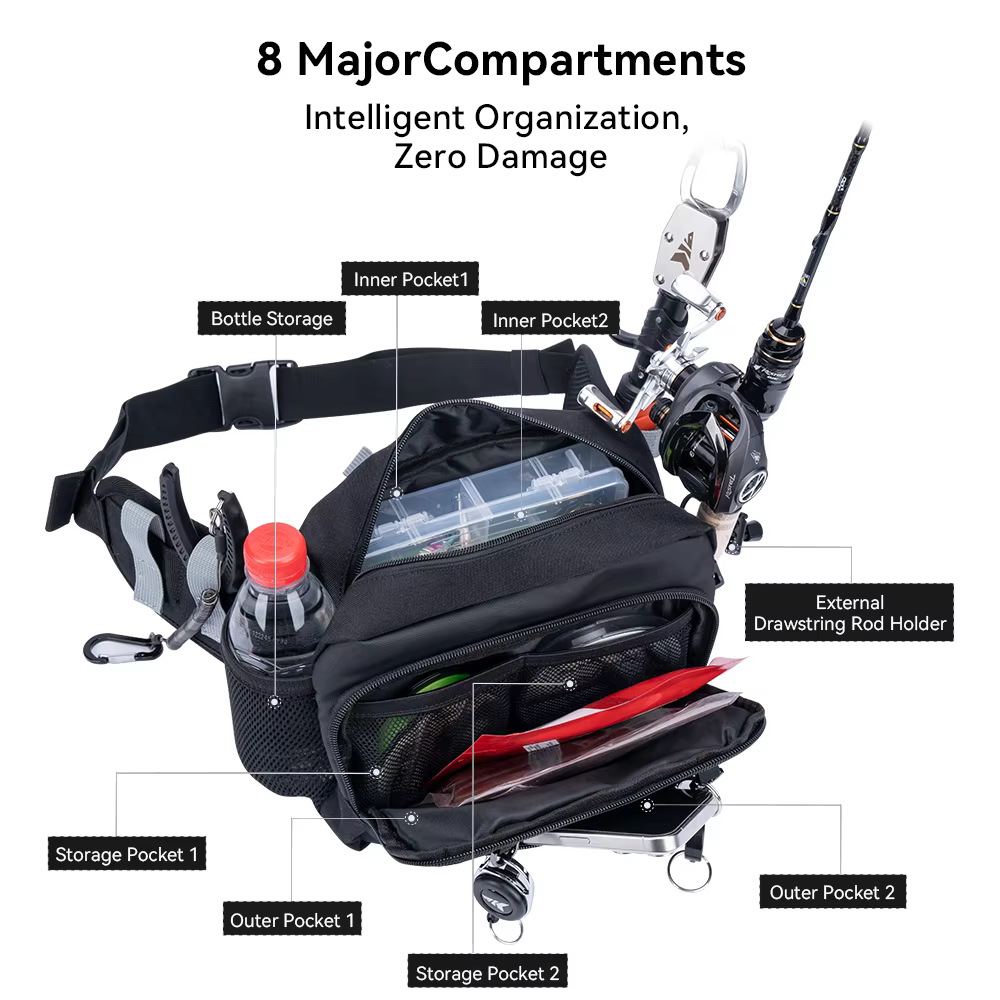 Riñonera KastKing impermeable para pesca con cinturón ajustable - imagen 3