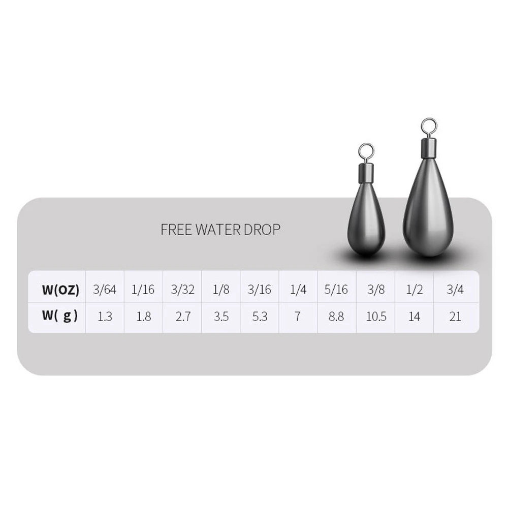 Pesas de tungsteno para pesca, plantilla de plomos, gancho japonés, cabeza de lágrima, tiro de bala - imagen 3