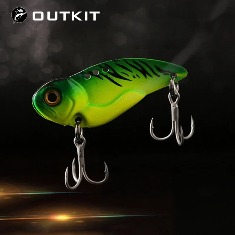OUTKIT 1 Uds 5g/8g/14g/21g Metal VIB señuelo de pesca Crankbait Bass manivela cebo triple con 2 ganchos cuchara cebo plomo pescado Crankbait - imagen 3