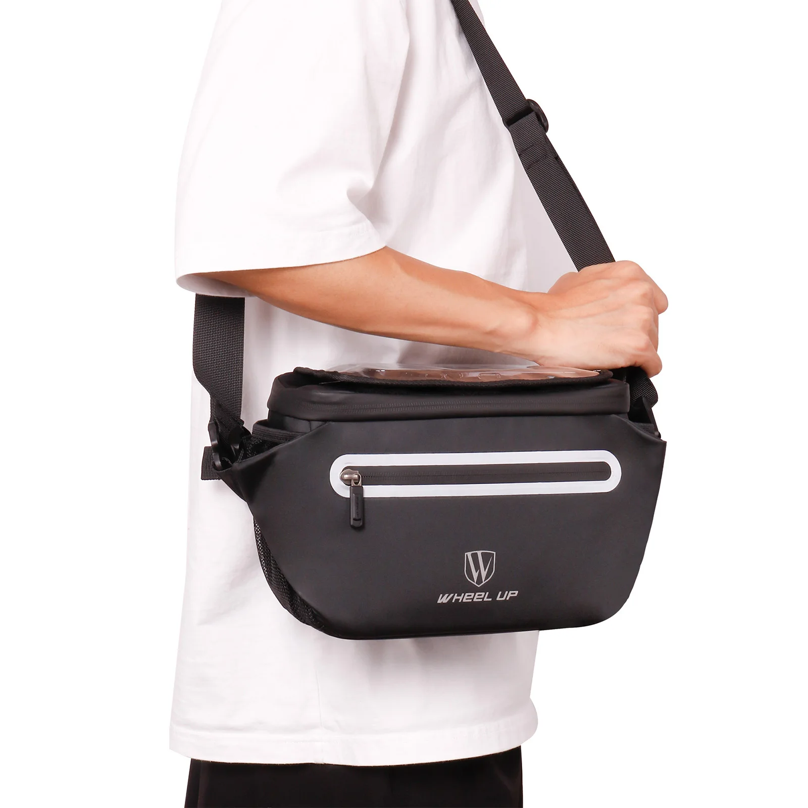 Elegante y funcional Esta elegante bolsa de cintura negra es perfecta para el uso diario