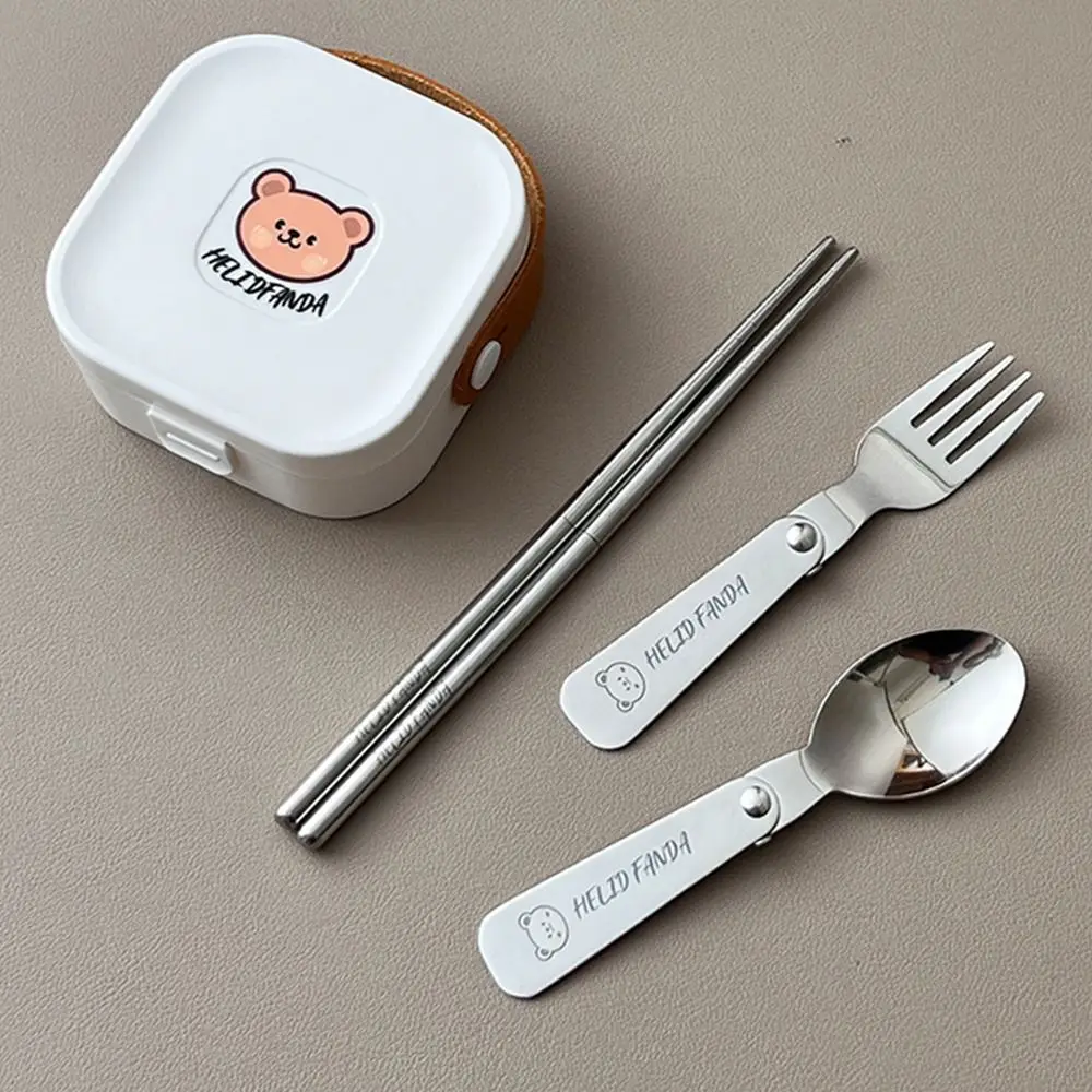 Juego de vajilla plegable reutilizable, palillos desmontables, cuchara plegable, tenedor, vajilla plegable portátil a prueba de herrumbre, 3/4 Uds.