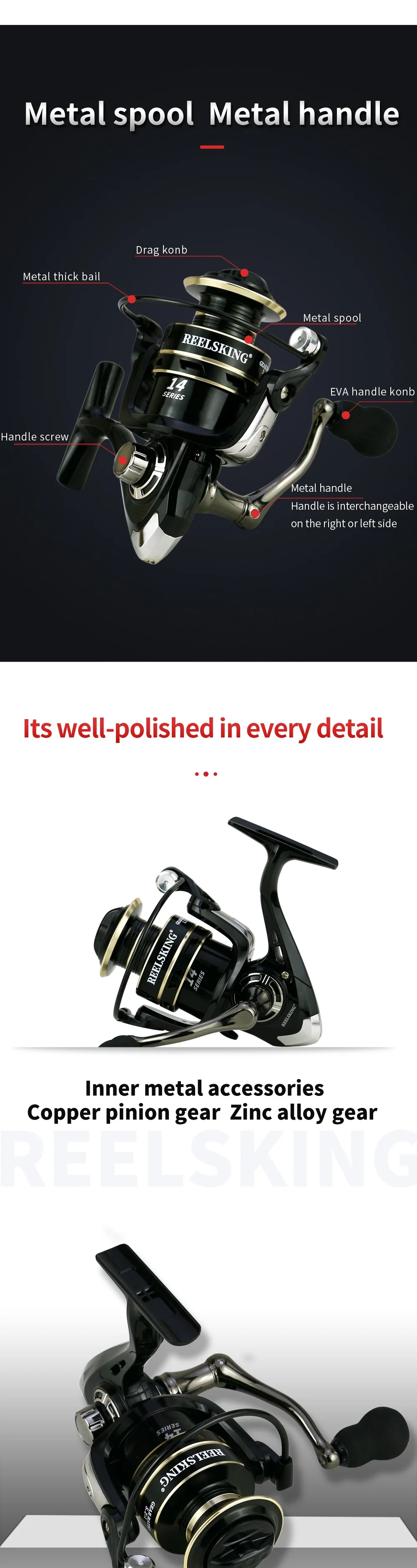 Experimentar precisión y durabilidad con este carrete de pesca de alta calidad