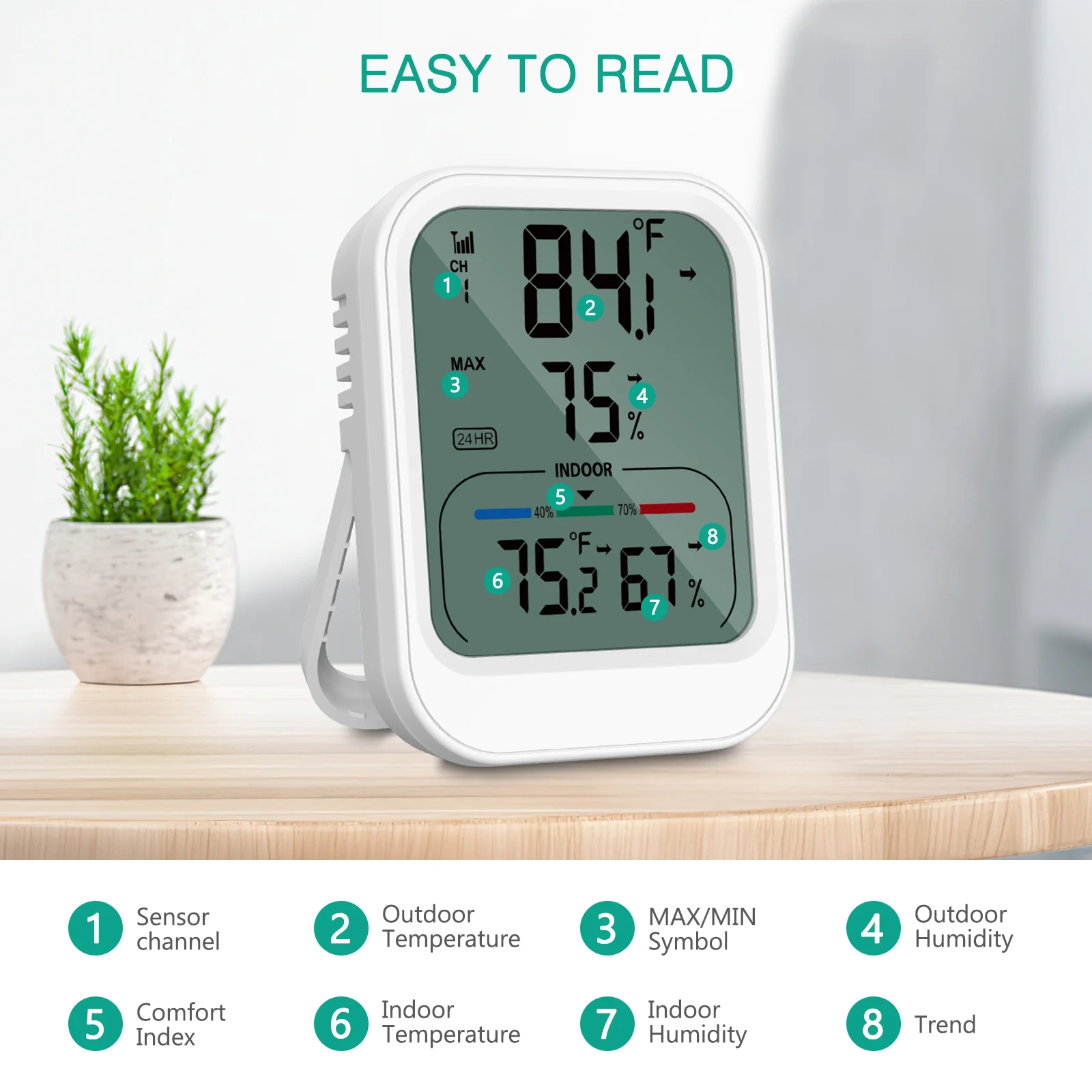 Sensor exterior colocado en jardín