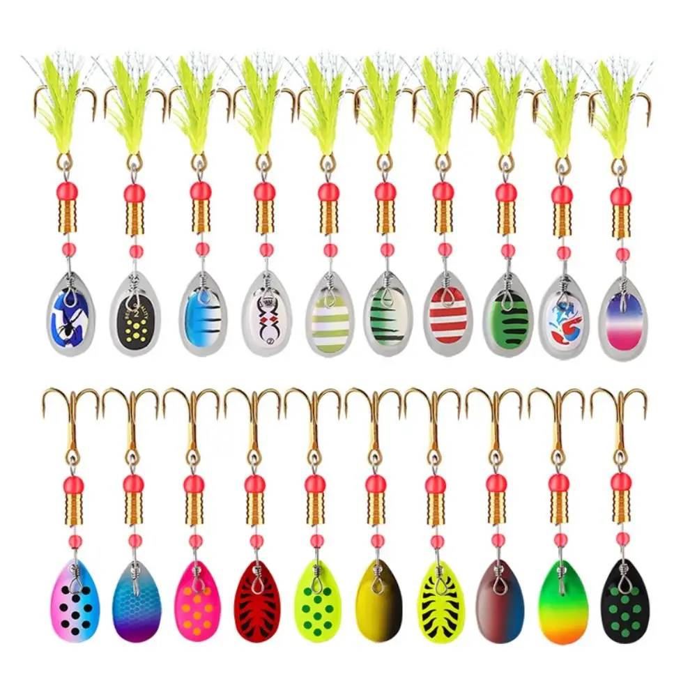 10 Uds nuevos señuelos giratorios de Metal 3g Wobblers de pesca Multicolor Crankbaits accesorios de pesca - imagen 3