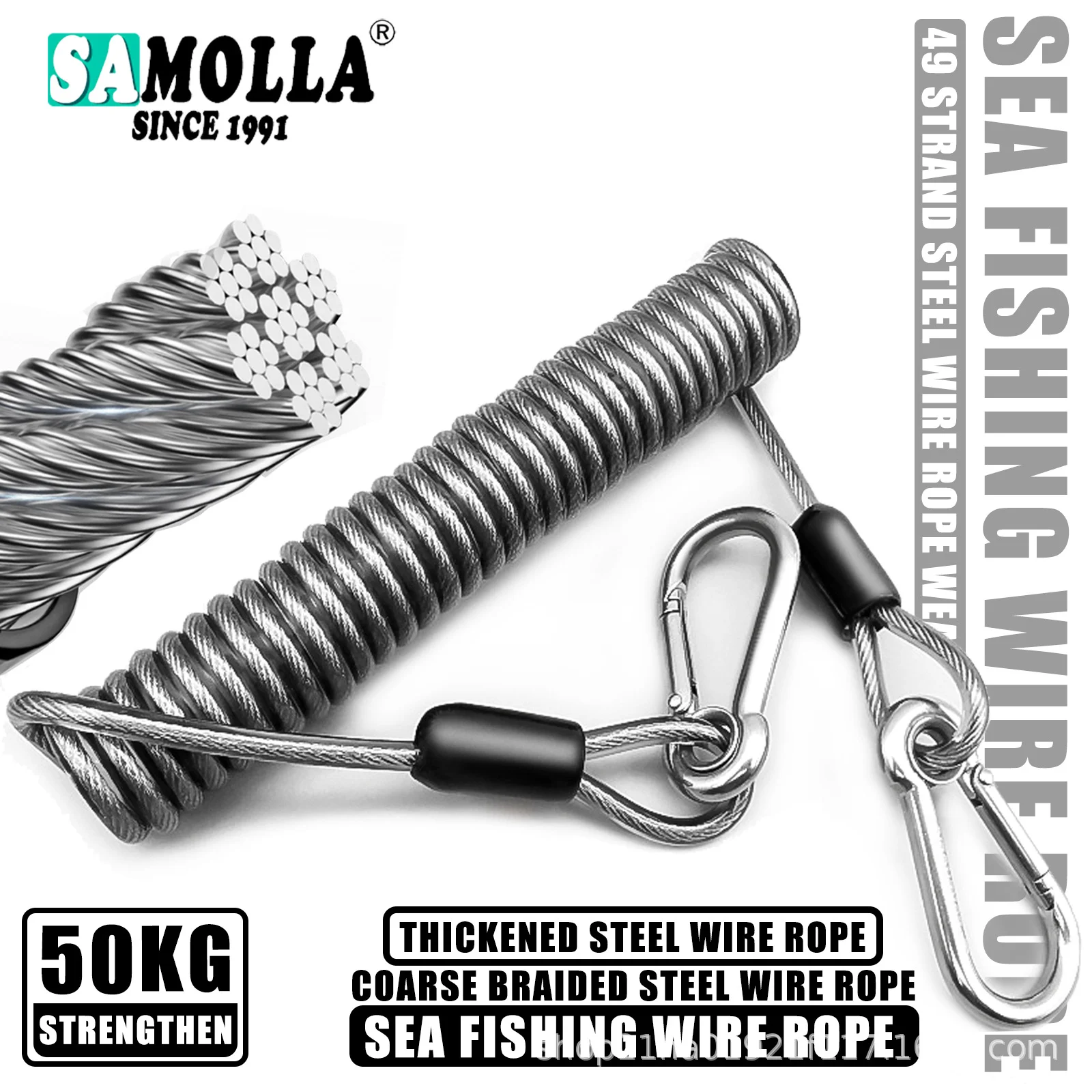 Hebilla retráctil telescópica antipérdida – Cuerda de alambre para pesca - imagen 4