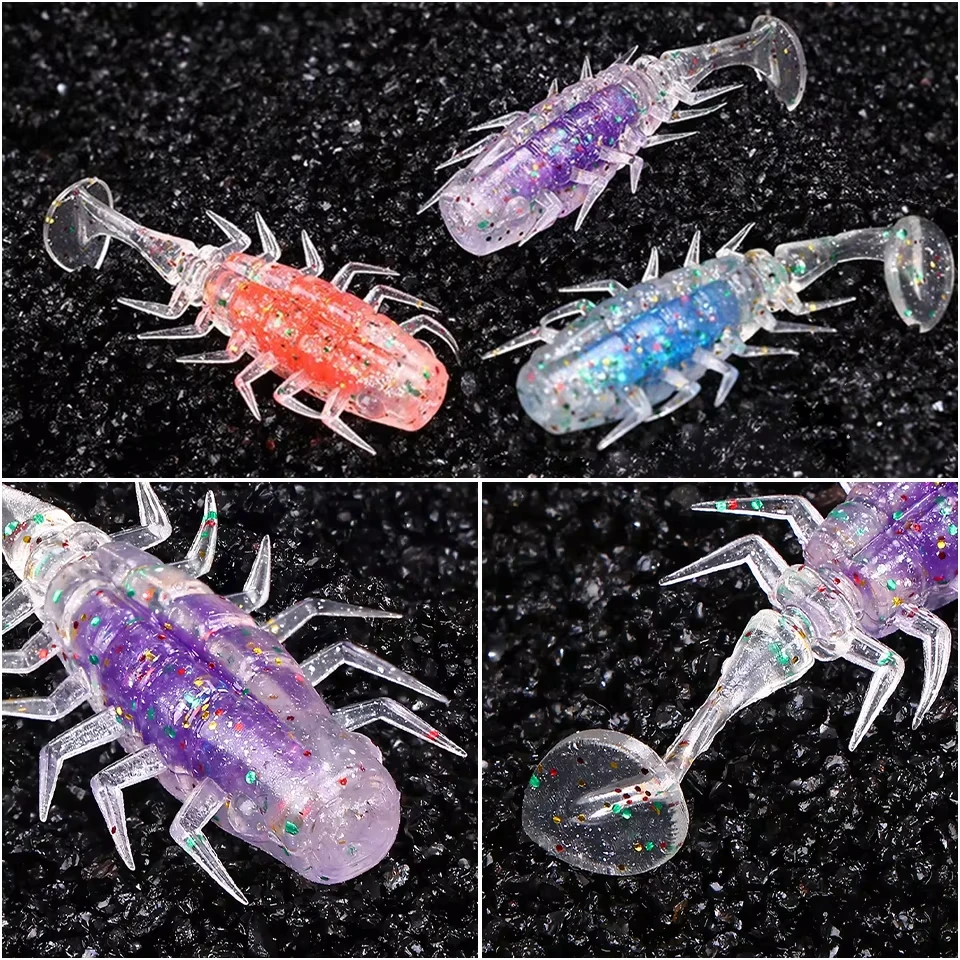 WALK FISH 5 unids/lote 5cm 1,8g cebo suave paleta pequeña cola en T flotante cebo Artificial falso lentejuelas láser pesca en el mar - imagen 3