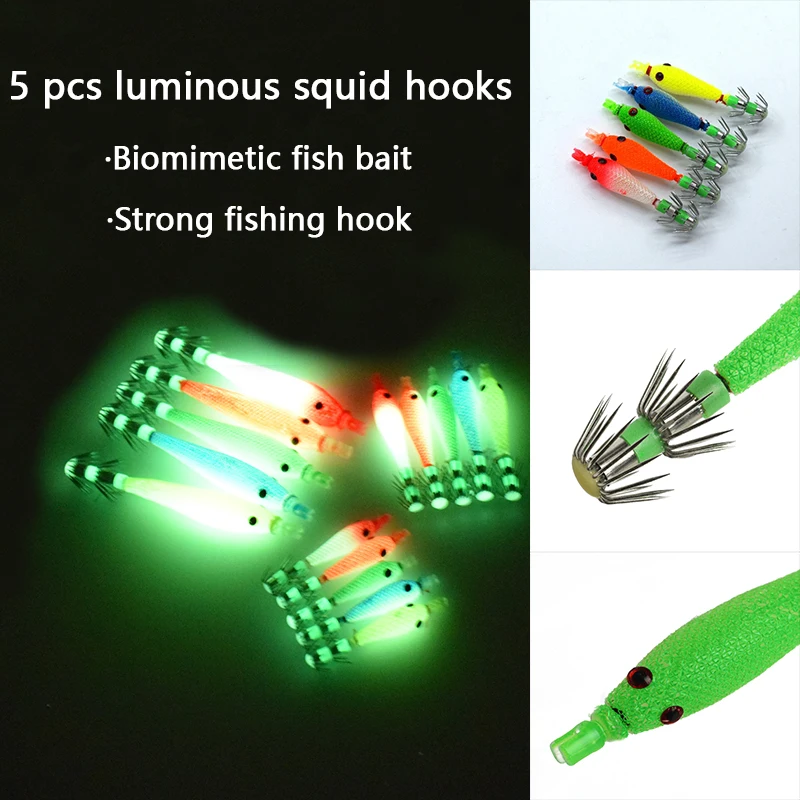 Anzuelos paraguas luminosos – Acero inoxidable para pesca de calamar - imagen 2