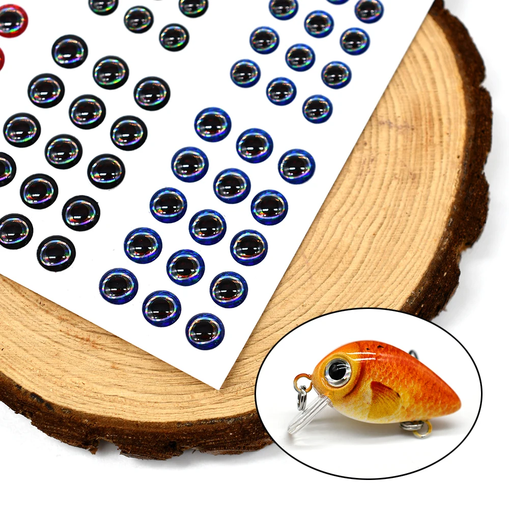 MNFT-señuelo de pesca holográfico 3D, 183 piezas, 3mm, 4mm, 5mm, 6mm, ojo para atar moscas - imagen 4