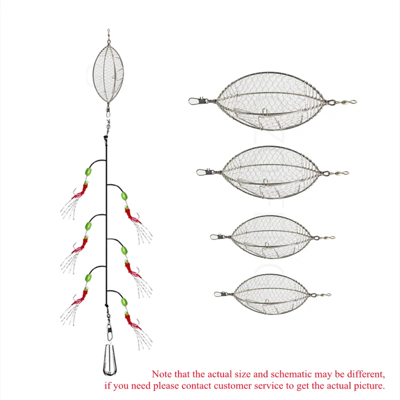 Jaula de cebo de acero inoxidable ZYZ, malla de cuatro esquinas, alimentador de cebo para pesca en agua salada, jaula de cebo, accesorios de aparejos de anzuelo Sabiki - imagen 3