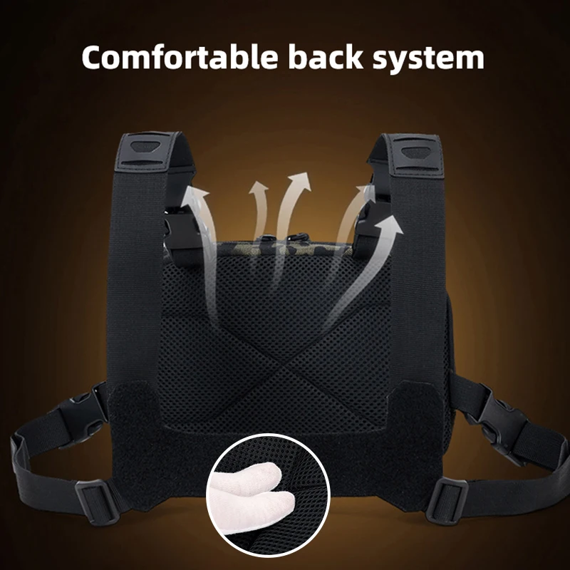 Bolsa de pecho de pesca impermeable Molle, mochila de nailon para escalada, Camping, bolsas tácticas para hombres, chaleco de viaje al aire libre, riñonera - imagen 4