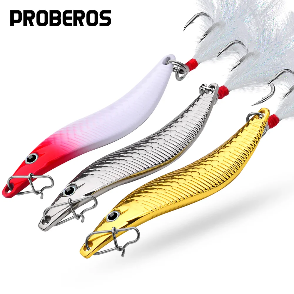 Señuelo cuchara metálica con plumas y lentejuelas – Hundido para pesca - imagen 2