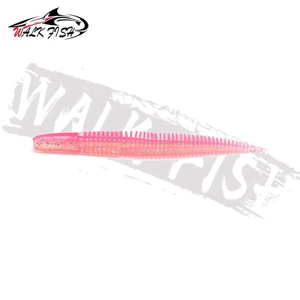 WALK FISH-Señuelos de Pesca Smile, cebo suave de 65mm y 85mm, gusano de baile ligero, Sway, aguja de gusano de fideos, cola recta, flotante, banda de lubina - imagen 2